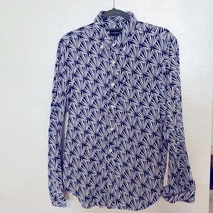 Club Monaco Slim Fit Linen Leaf Button Shirt